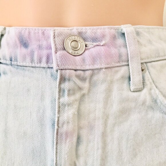 NWT Hudson Women's The Viper Tie Dye Blue Cotton Denim Mini Skirt Size 29 $195 - Picture 10 of 12
